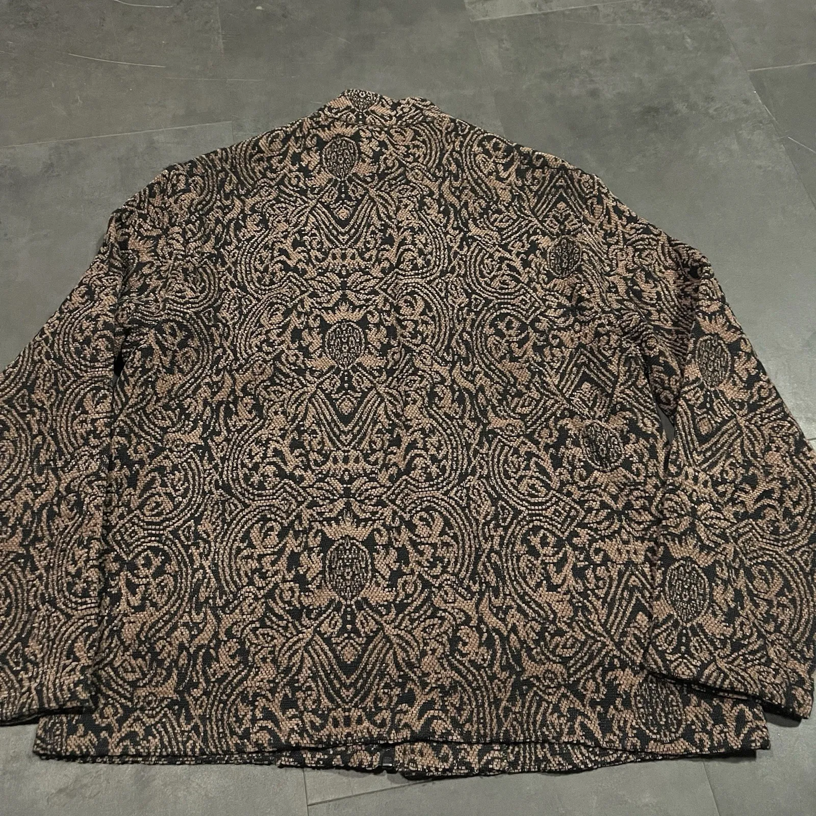 White Stag Women's XL Full Zipper Sweatshirt Black &‎ Tan Ornate Unique  F-85 - Image 6