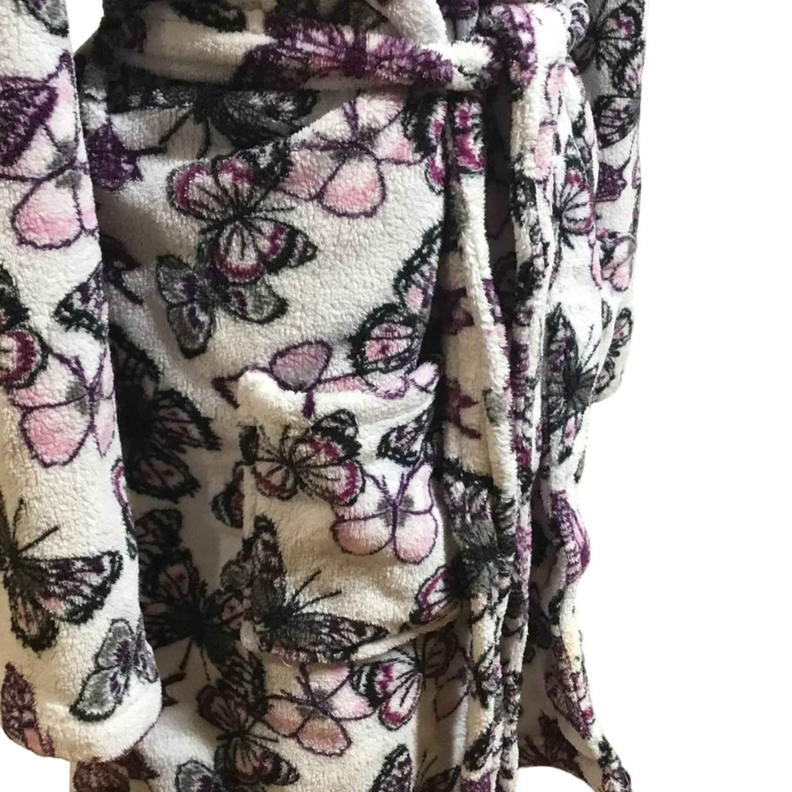 Mix&Co Butterfly Print Robe Silver Size L - Image 4