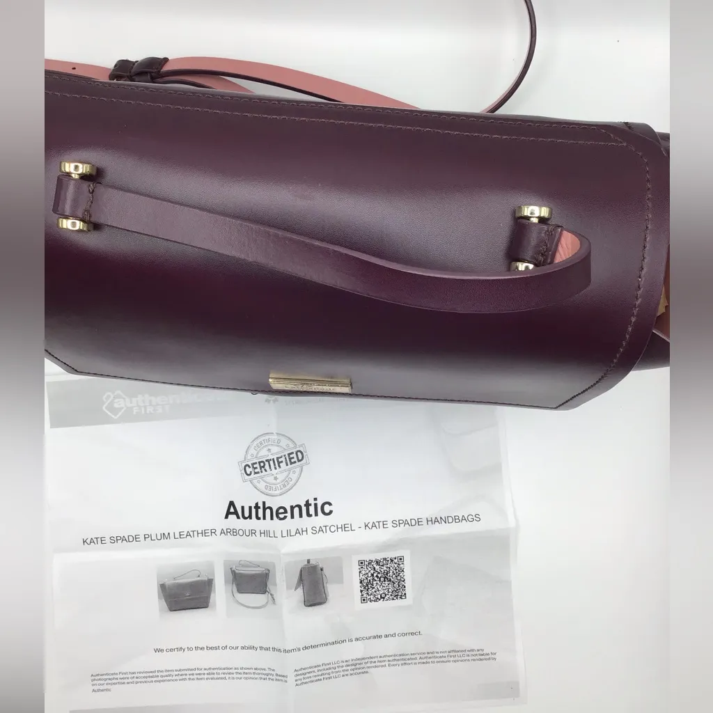 KATE ♠️SPADE PLUM LEATHER ARBOUR HILL LILAH  SMOOTH SATCHEL  COMES WITH COA - Image 14
