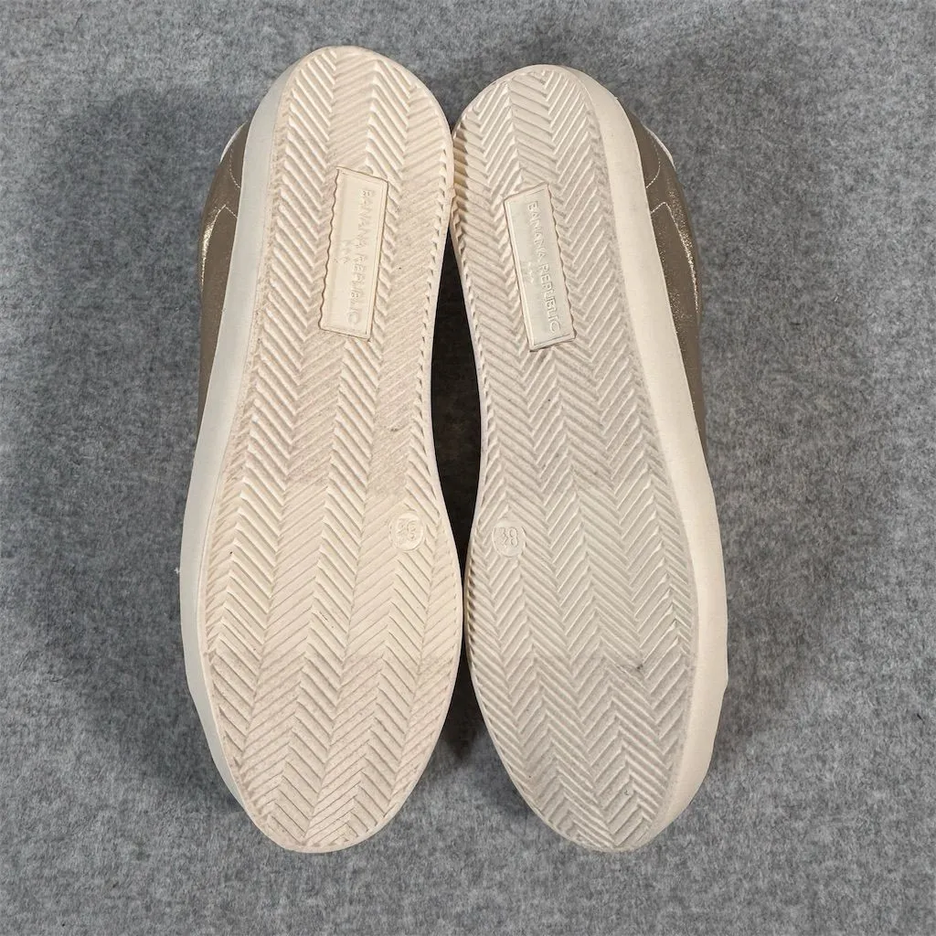 Banana Republic Women's Gold Lace-Up Sneakers Size 8.5 Casual Athletic - Image 9