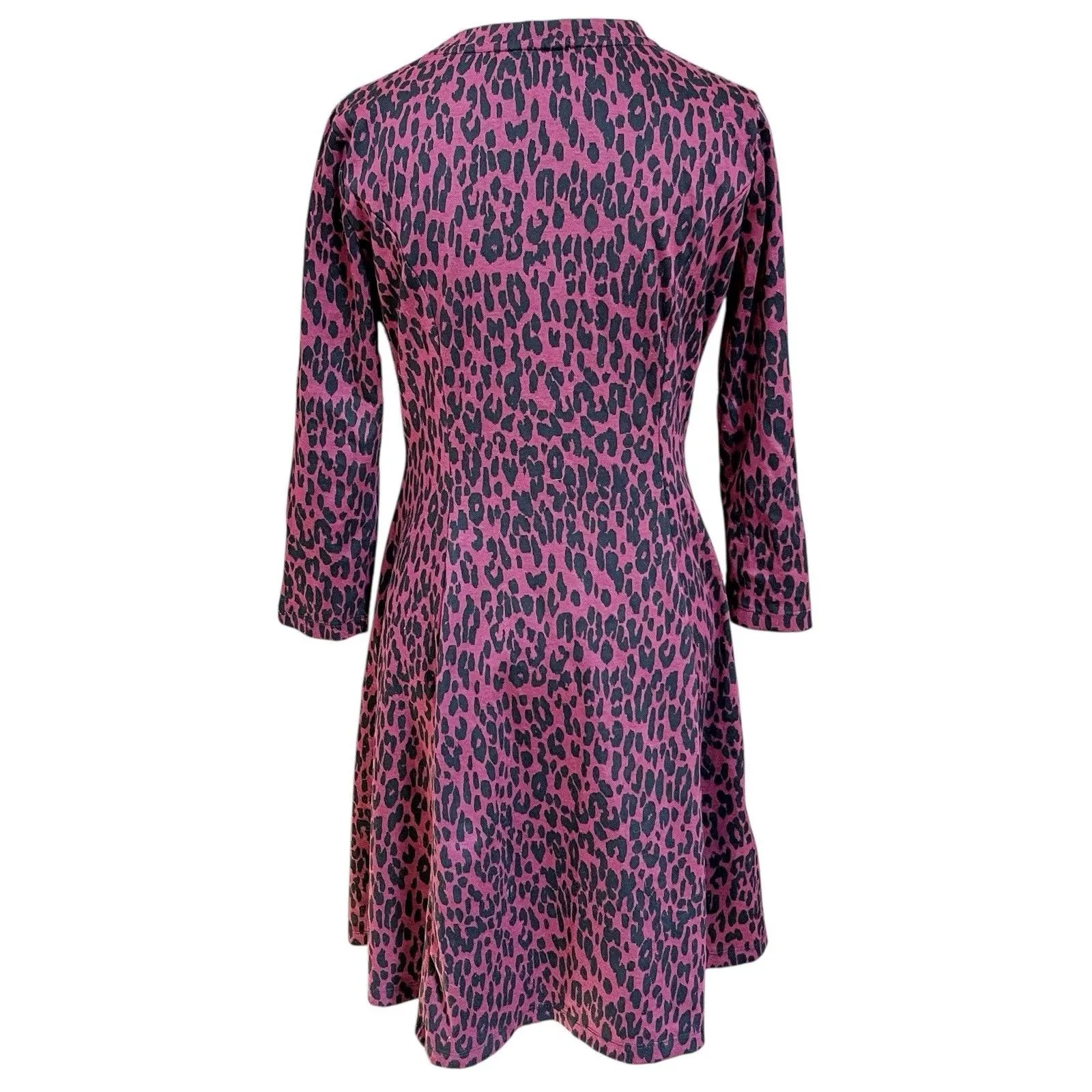 Beach Lunch Lounge Dress Sz Small Leopard Animal Print Safari Boho Fall Autumn - Image 4