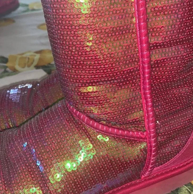 UGG Pink Short Sequin  Boots - Image 3
