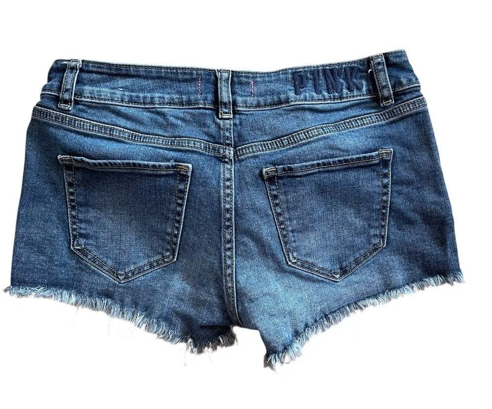 VS PINK distressed denim shorts 4 jeans 5 pocket Summer Victoria’s Secret PINK - Image 5