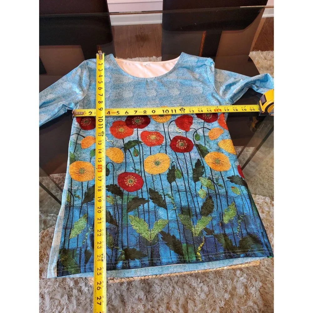 SHEIN Women's Blue Polyester Crew Neck Long Sleeve Casual Top Shirt Size Small - Image 7