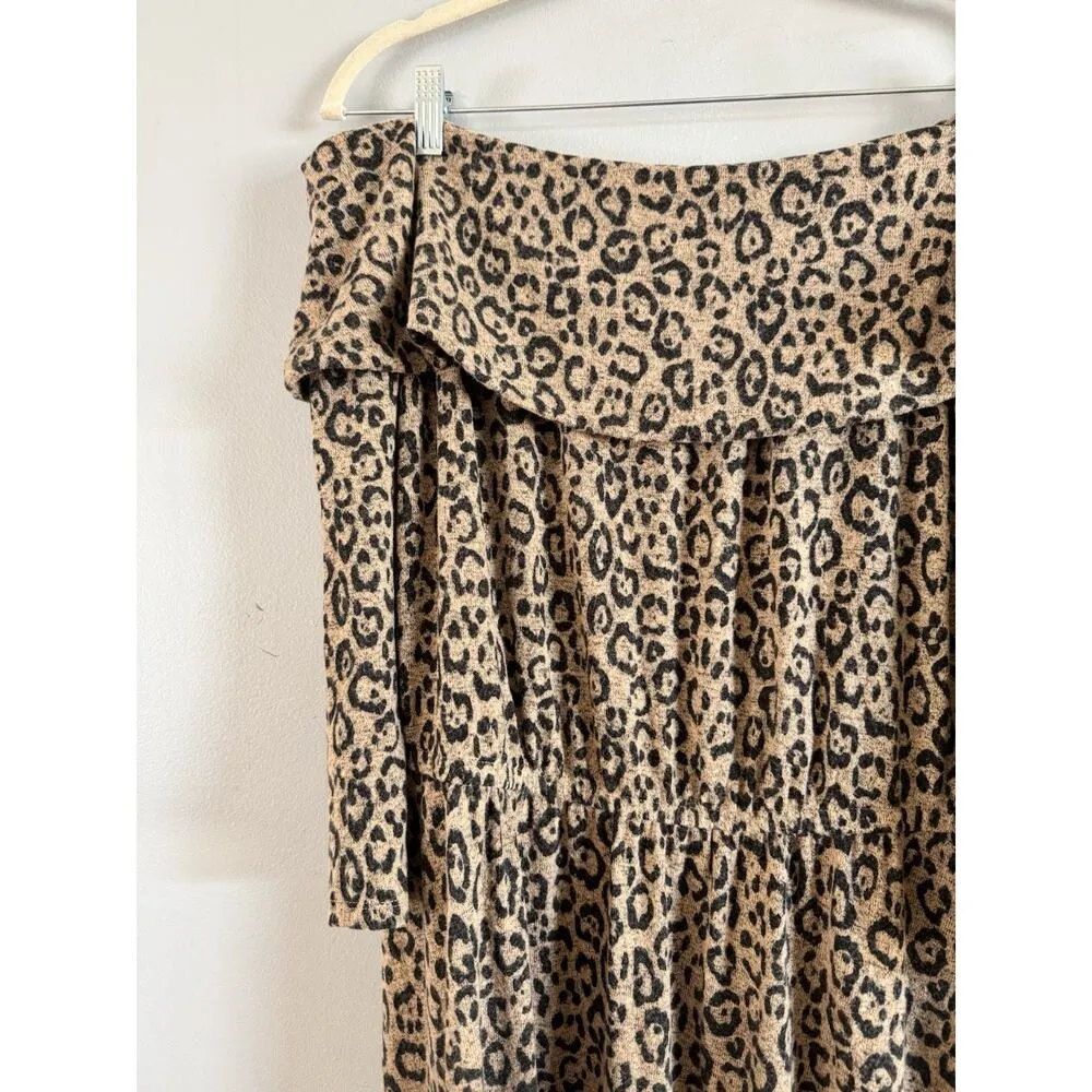 NWT Lane Bryant Leopard Print Off The Shoulder Casual Sweater Dress Size 14/16 - Image 5