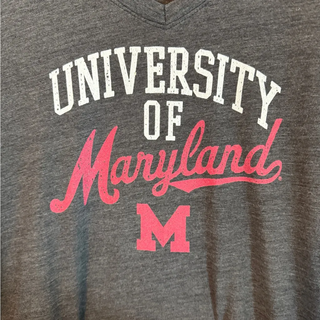 University of Maryland Terrapins Fanatics Women’s Short Sleeve T Shirt XL Grey - Image 2