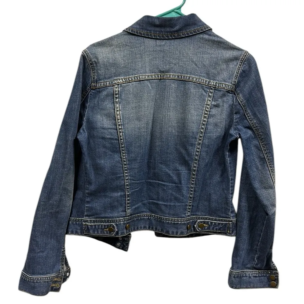 Boston Proper Denim Medium Wash Stretch Blue Jean Jacket with Pockets Womens S - Image 11