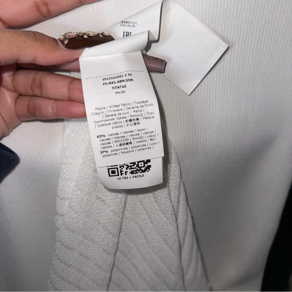 Marella Norcia White Ribbed Knit Maxi Jumper Dress Size M - Image 13