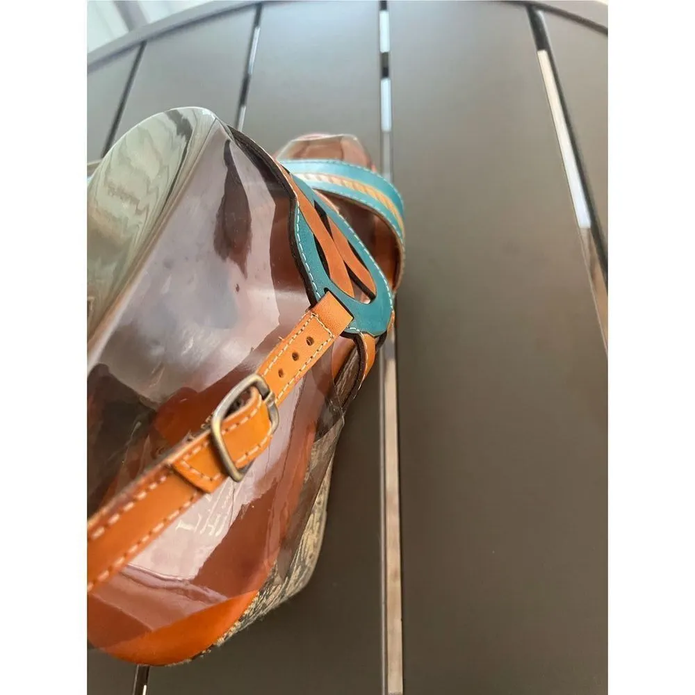 La Artiste Spring Step Sharina Open Toe Wedge Sandal Camel / orange Size 41 Art - Image 9