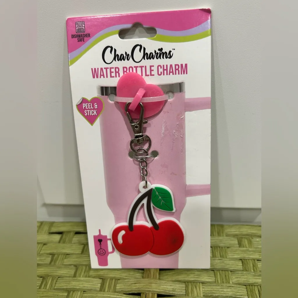 Char Charm Cherries Water Bottle Accessory NWT Red - Image 2