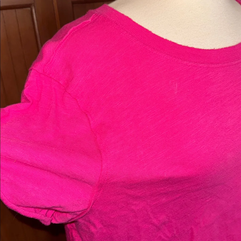 Maeve Anthropologie Short Sleeve Crewneck TShirt, Raw Hems, Sz M - Image 3