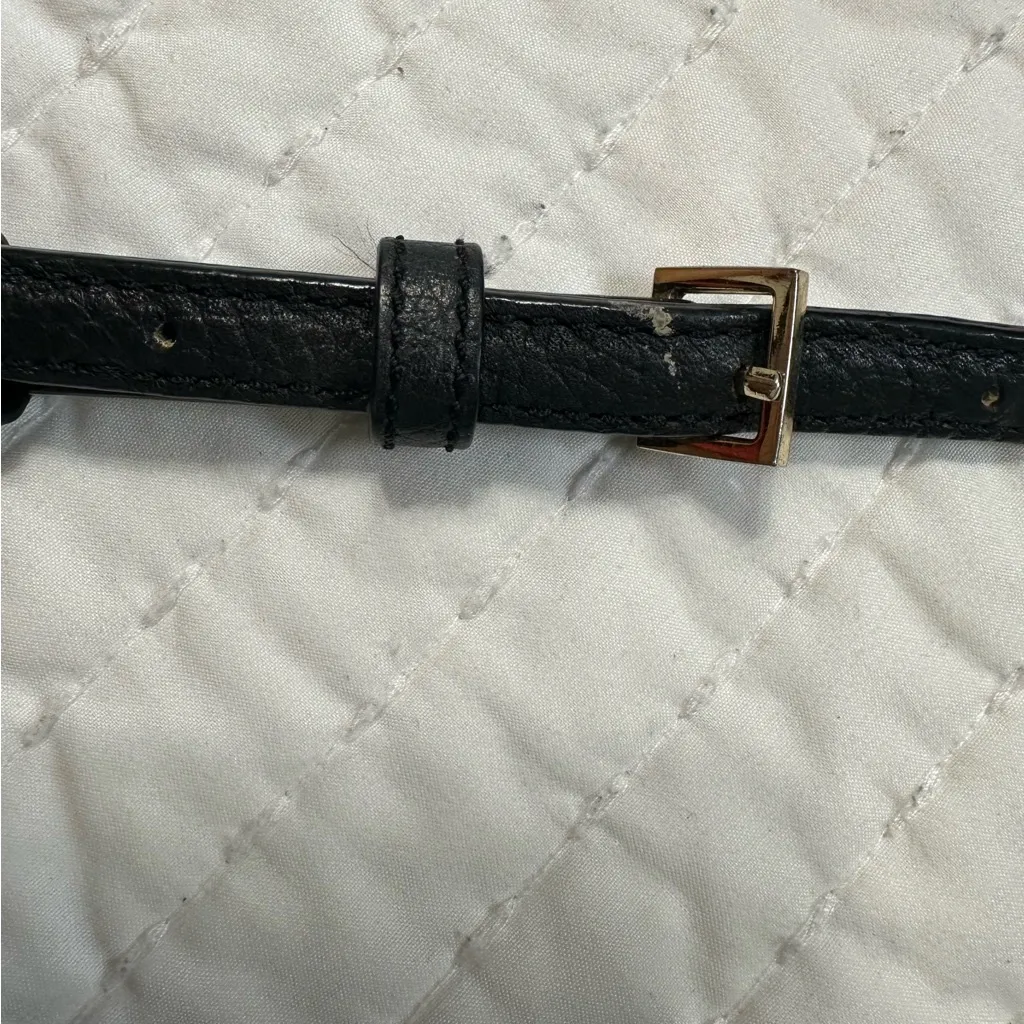 Kate Spade Black and Gold Pebbled Leather Crossbody Bag - Image 11