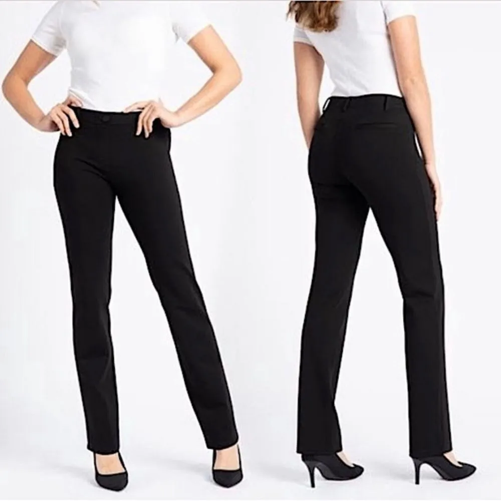 Betabrand black straight leg classic dress pant yoga pants - Image 14