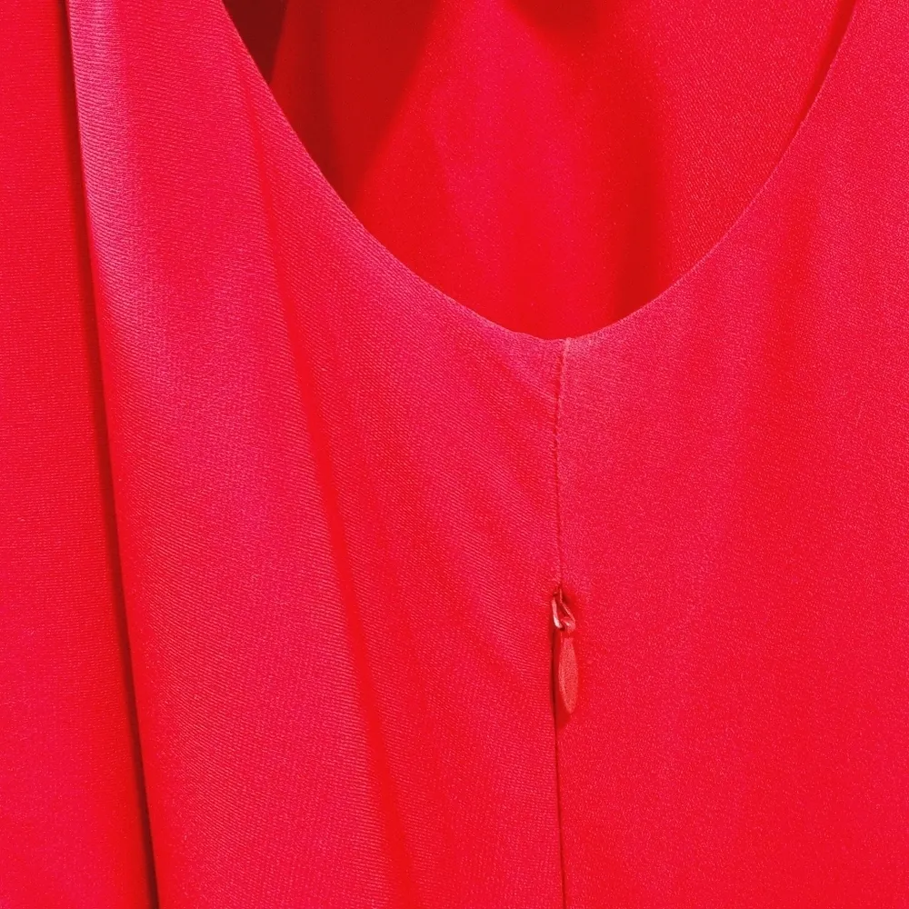 Kelly & Diane Women's Crimson Red Twisted Gold Ring Top Empire Dress Size 10 - Image 10