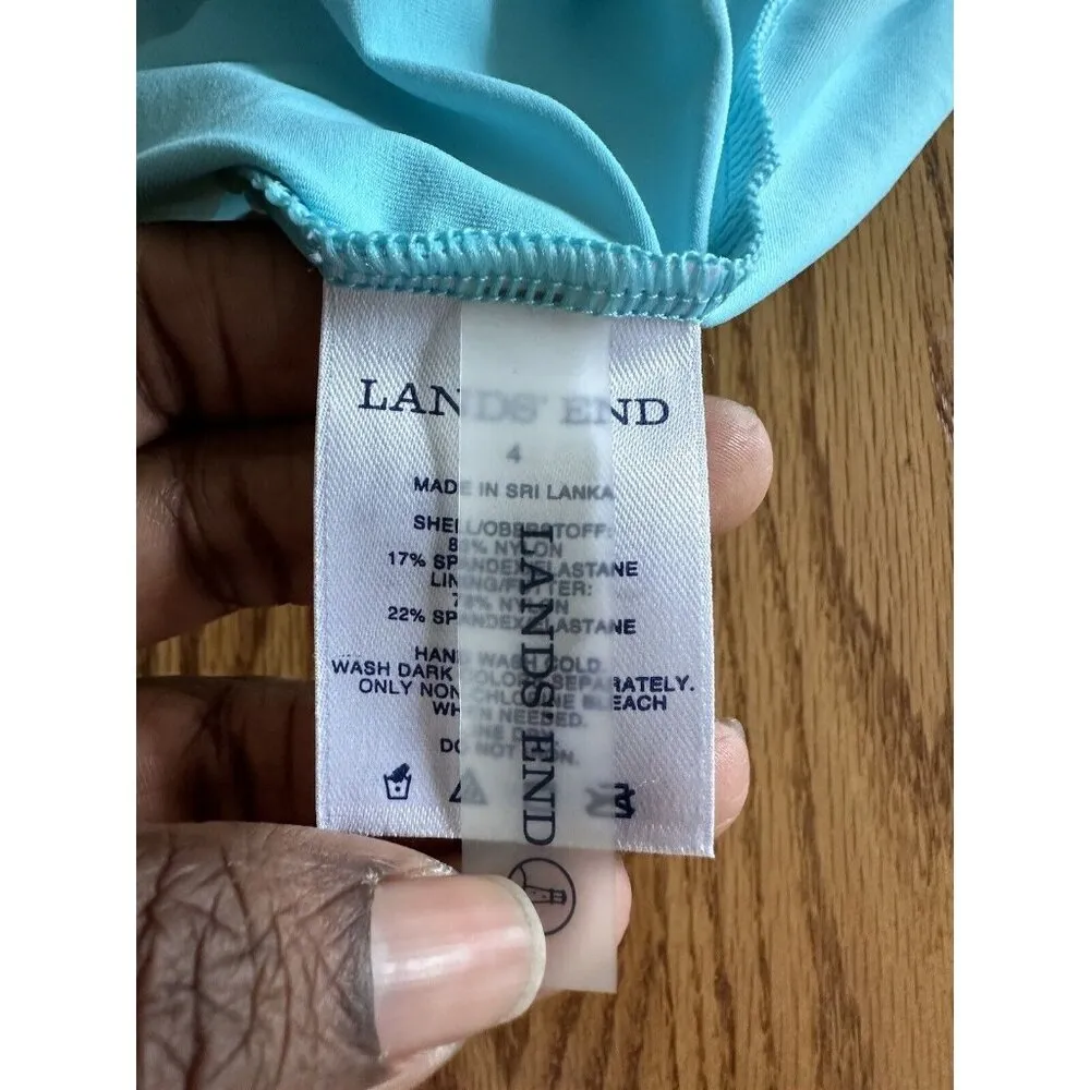 Lands End Tankini Swim Top Size 4 Padded Inserts Modest Swim Beach Summer - Image 4