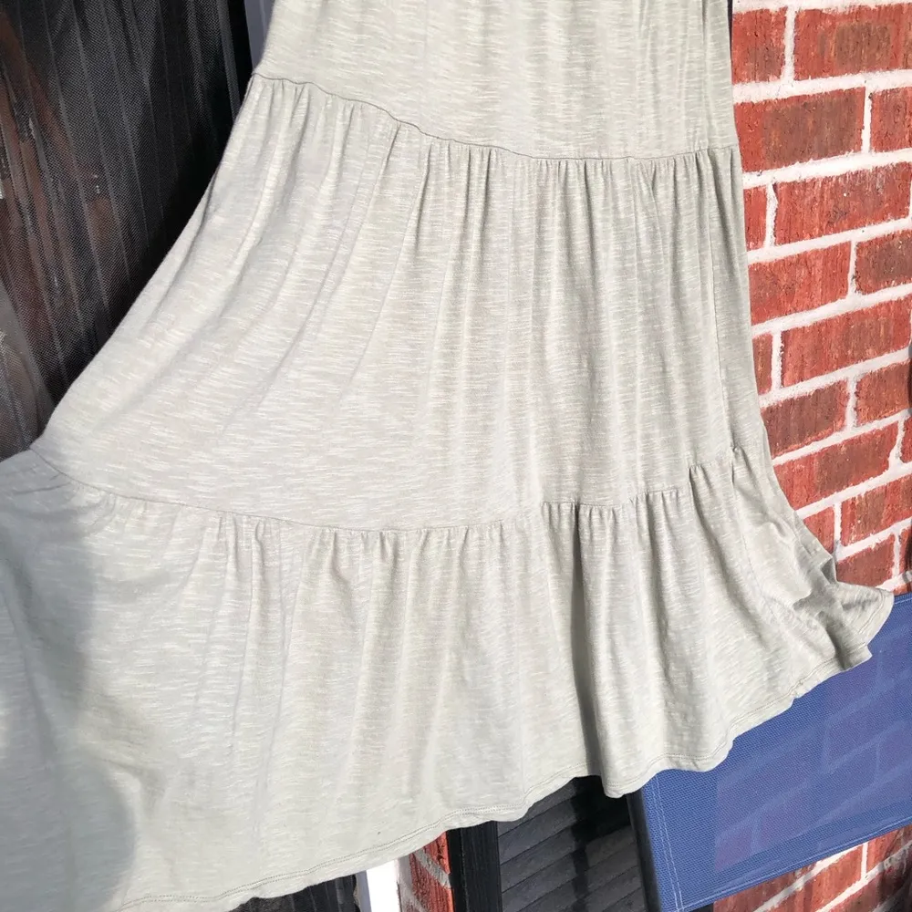 Industry Green Tiered Short Sleeve Dress S - Image 5