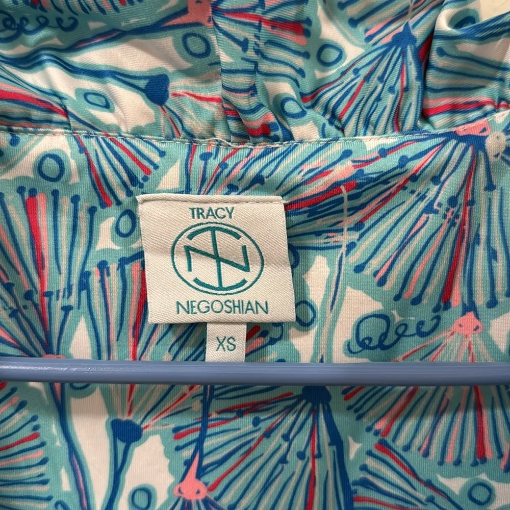 Tracy Negoshian Blue and White Patterned Mini Dress Size XS EUC - Image 6