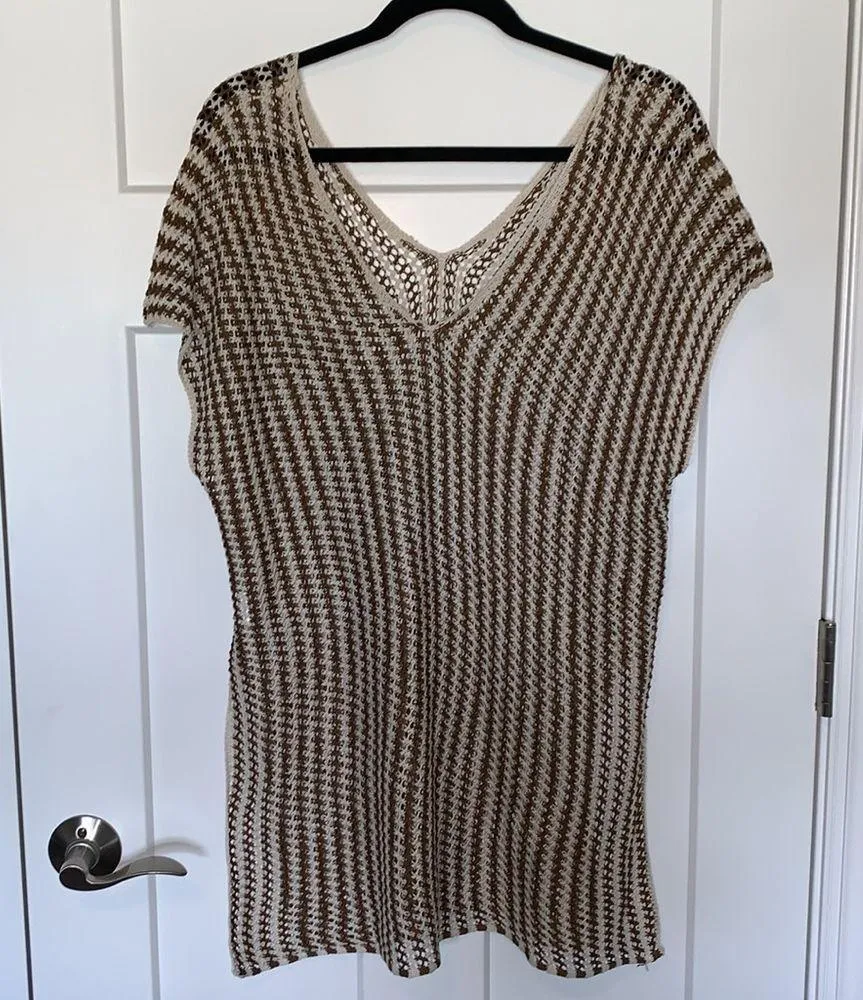 Striped Crochet Swim Cover-Up - Image 3