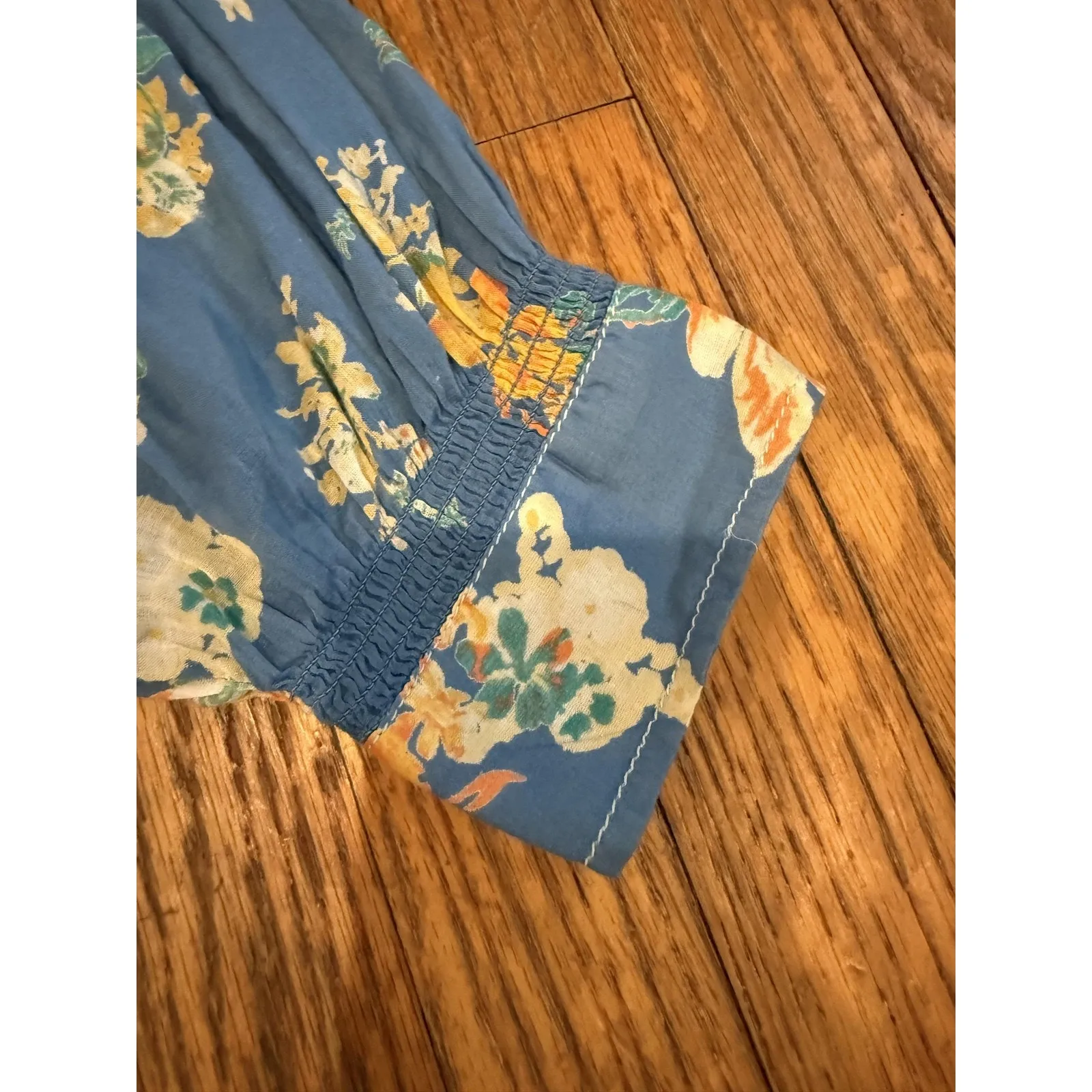 Free People Dress Womens XS Floral Boho Mini Tassel Lace-Up Pockets OB1666374 - Image 9