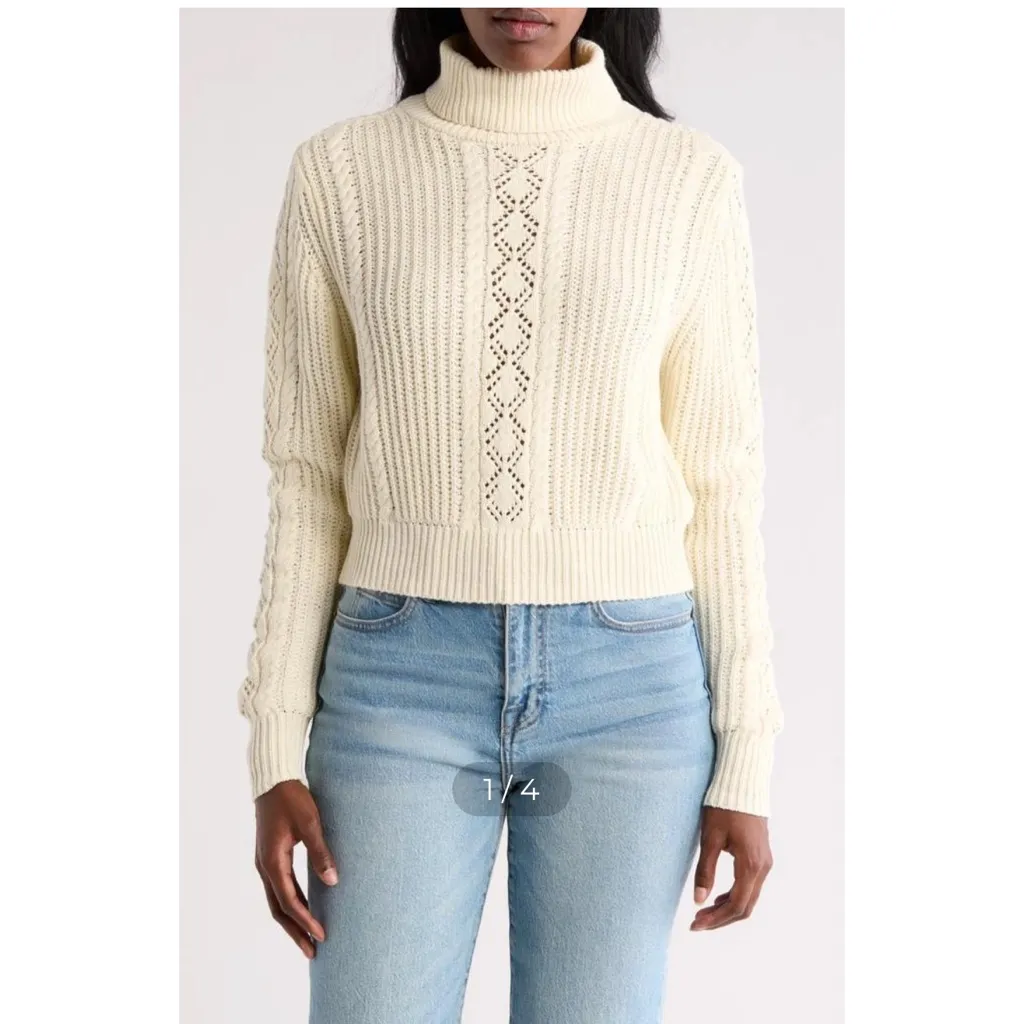 Melrose & Market Cream Turtleneck Sweater - Image 4