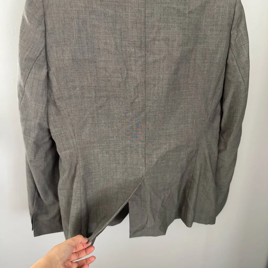 Akris Women’s 14 Grey 2 Button Up Collar Blazer Wool Business Office Career - Image 5