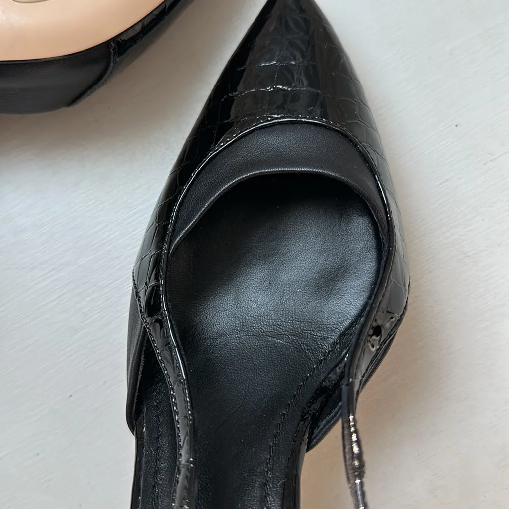 NWOT, AGL leather sling back, adjustable strap Black Size 6.5 - Image 7