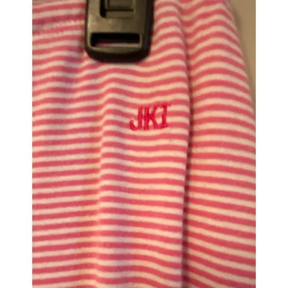JK Intimates Pink White Striped Drawstring Capri Pajama Pants Women's Sz Small​ - Image 3