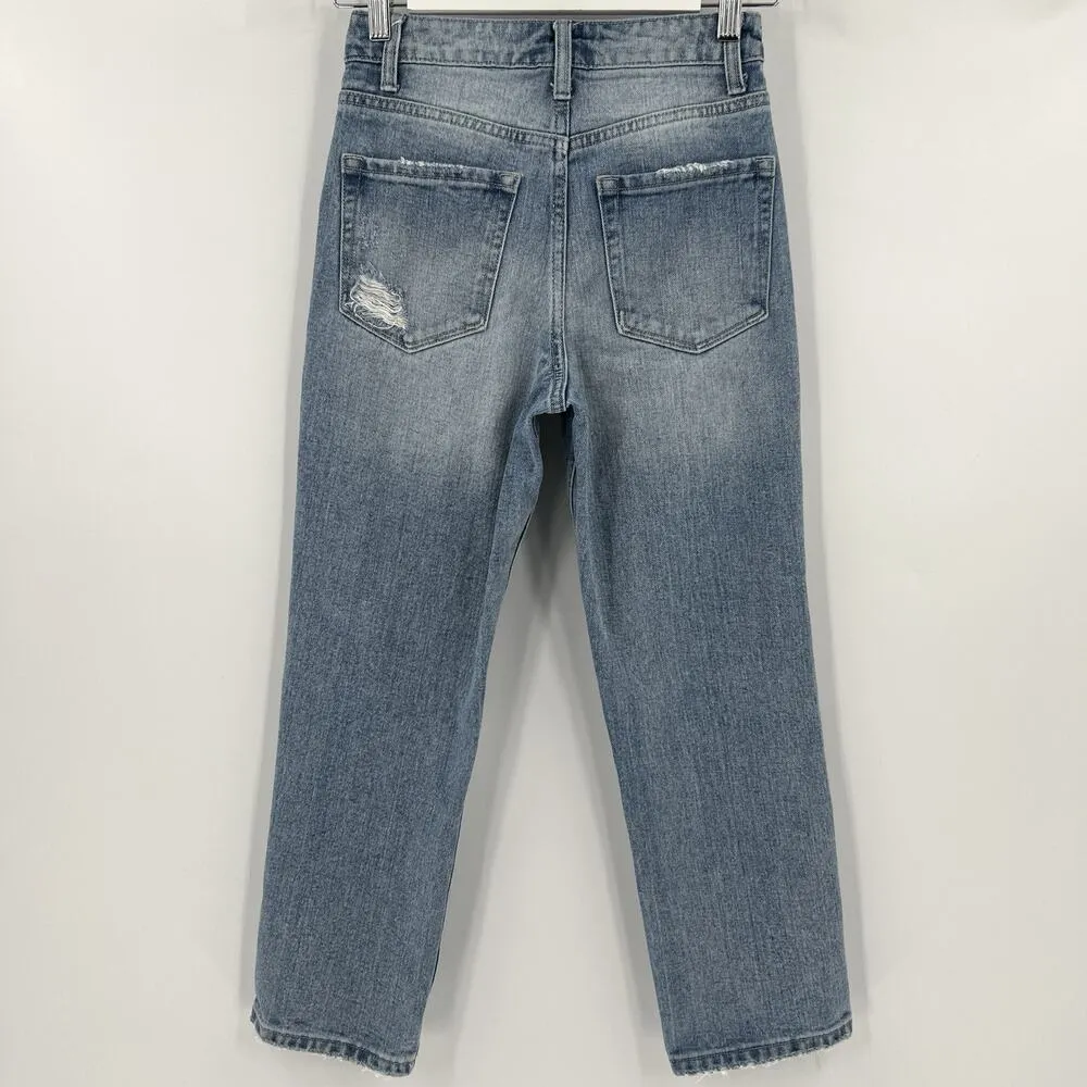 Vervet Belvoir Super High Rise Button Fly Distressed Straight Leg‎ Jeans Size 24 - Image 5