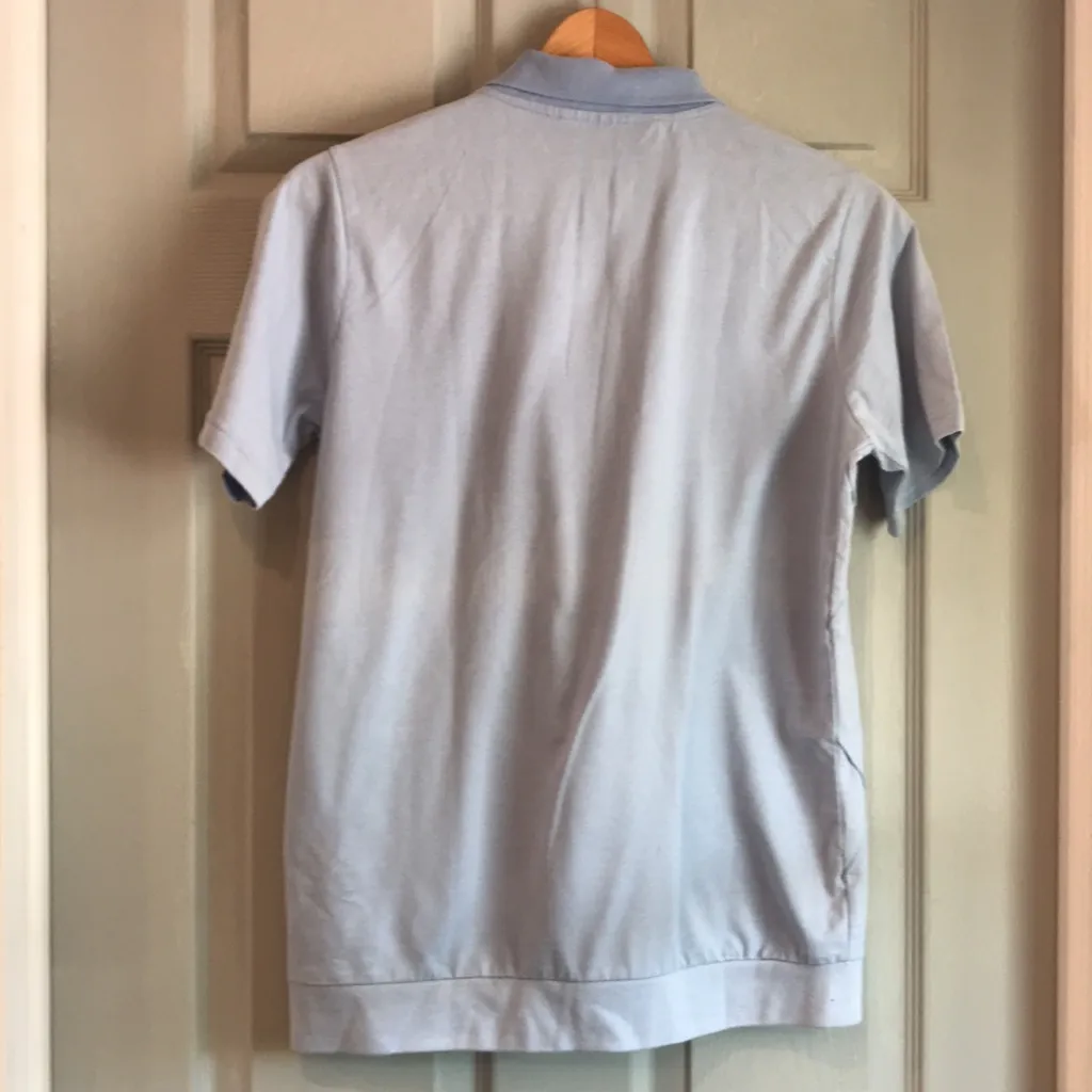 Blair Women's L Vintage Blue Embroidered Floral Diamond Stitch Pin Tuck Shirt - Image 4