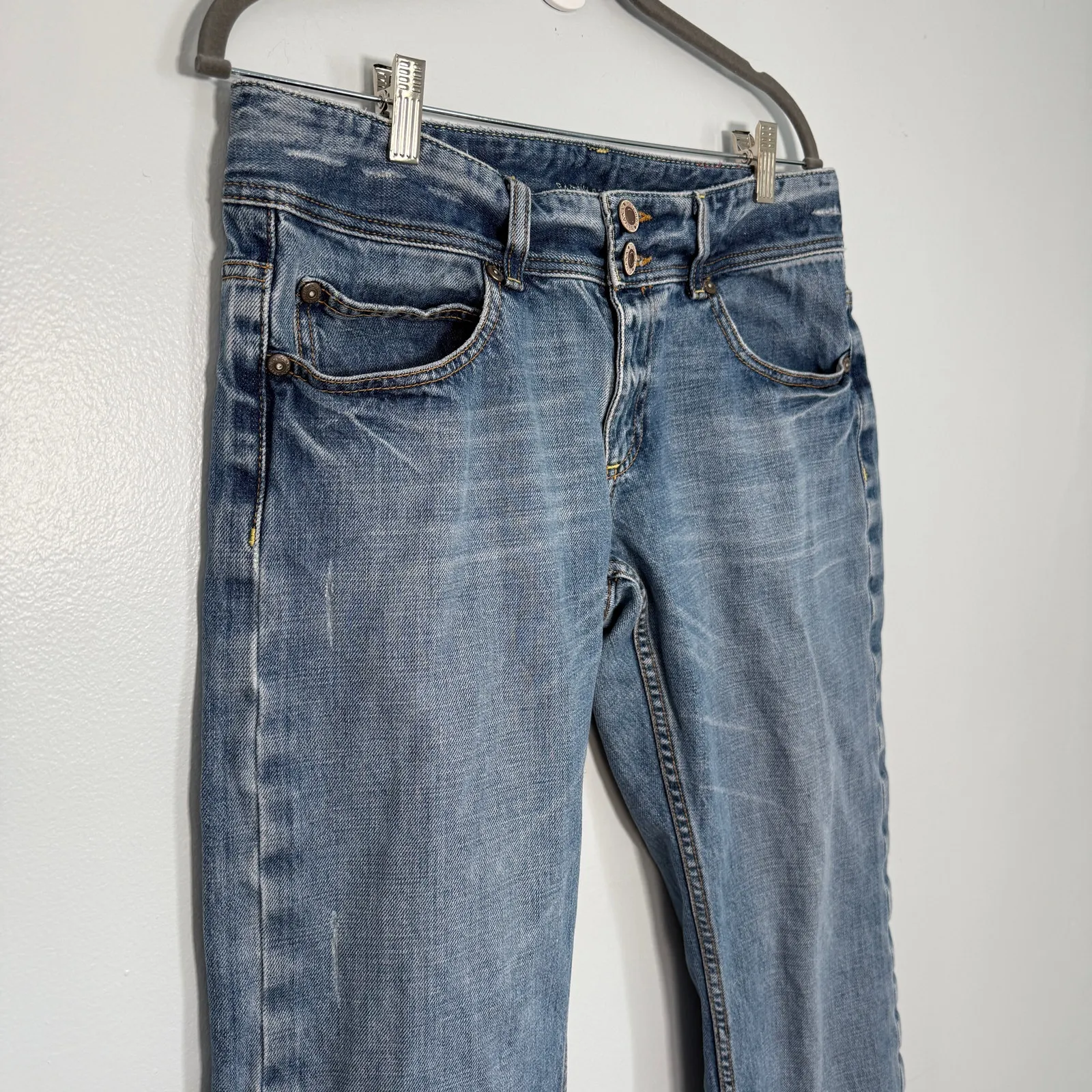 Low Rise Y2K Redline Selvedge Jeans Full Outseam Zip Fly Size 12 - Image 6