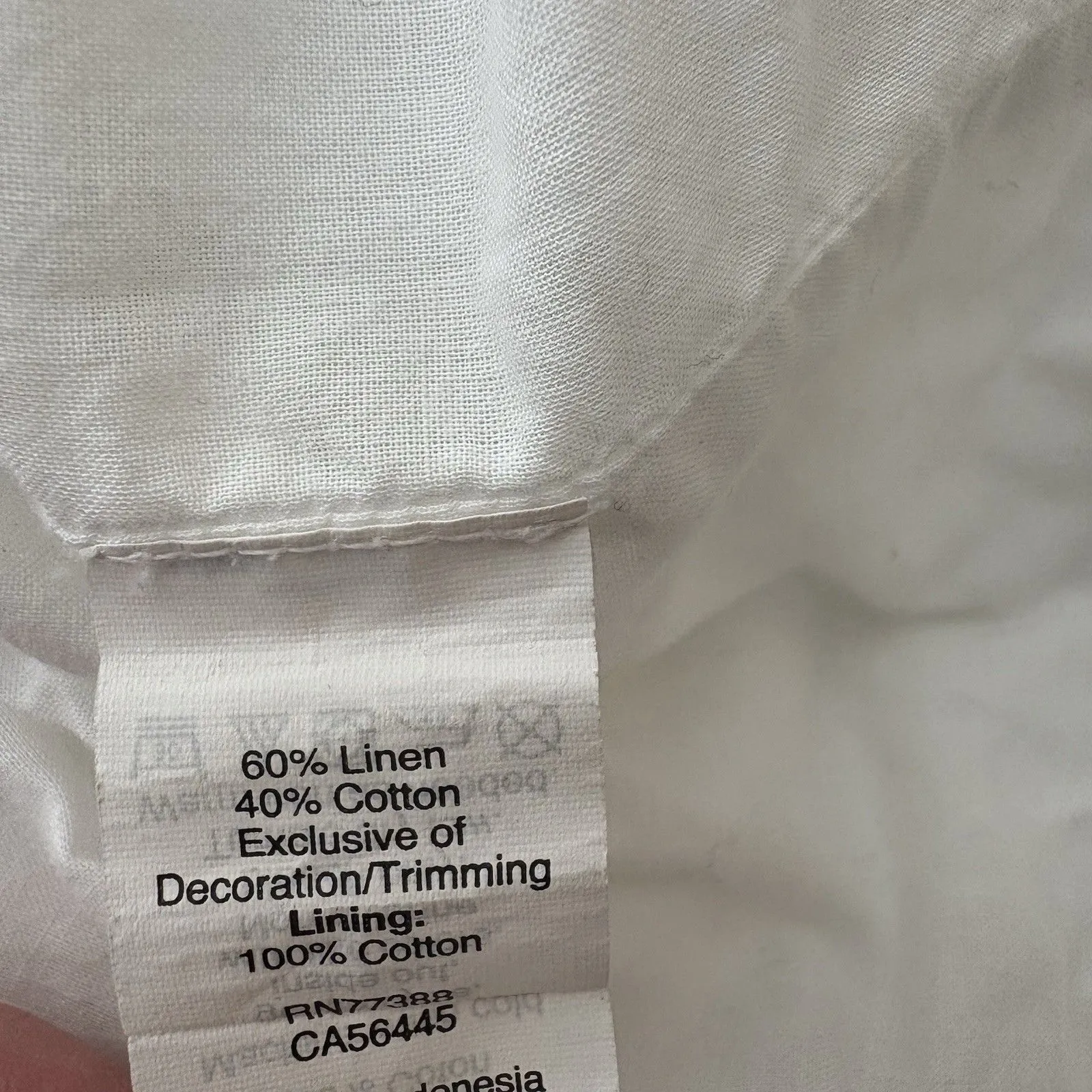 J Crew Shift Dress White Linen Blend Floral Crochet Boho Style Size 8 Womens - Image 9