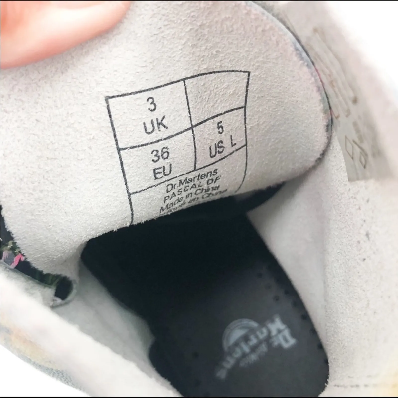 Dr. Martens 1460 Pascal Darcy Floral Black Leather Lace Up Combat Boots 5 ladies - Image 4