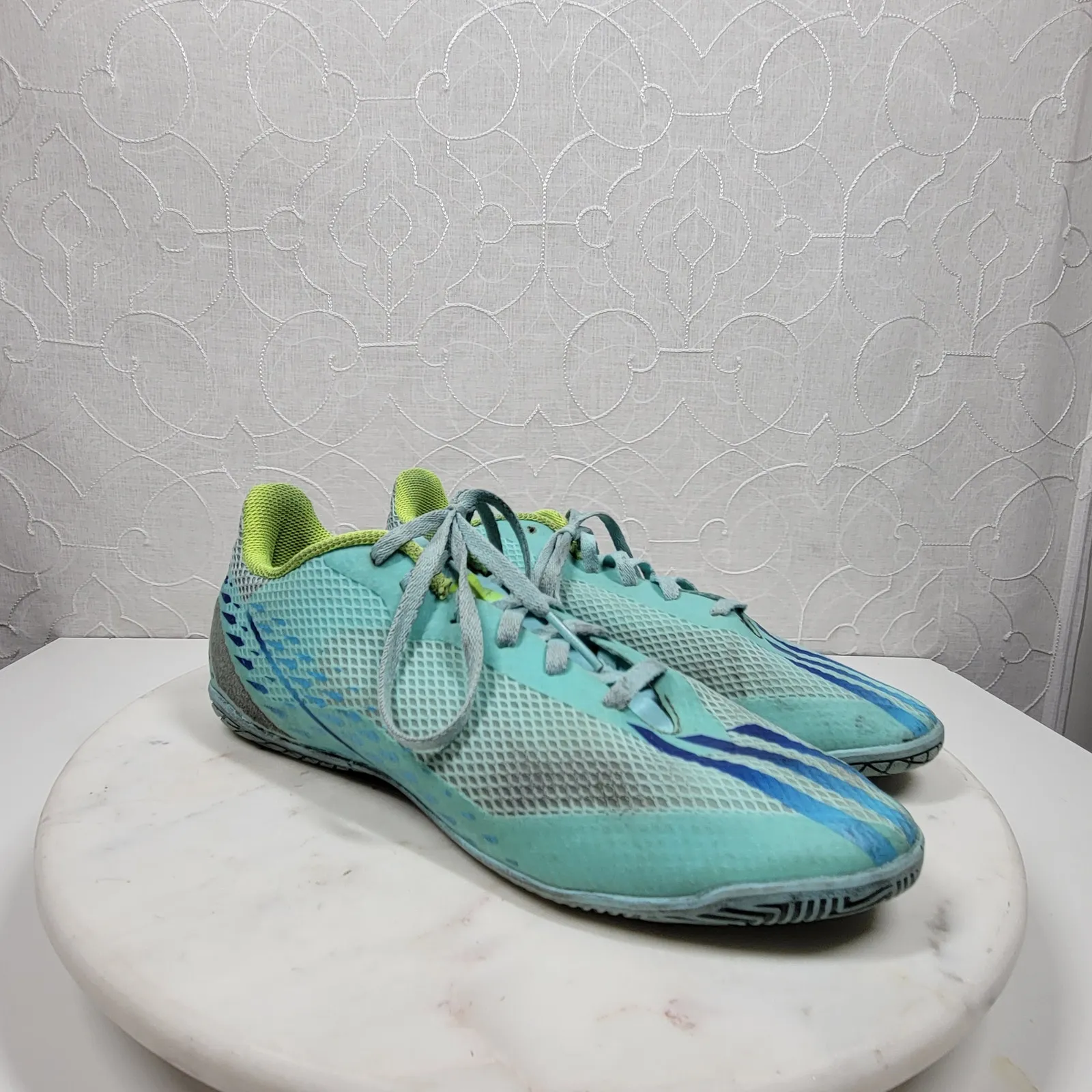 Adidas X Speedportal4 FxG Womens Indoor Soccer Football Cleats 8 Aqua Blue Laces - Image 4