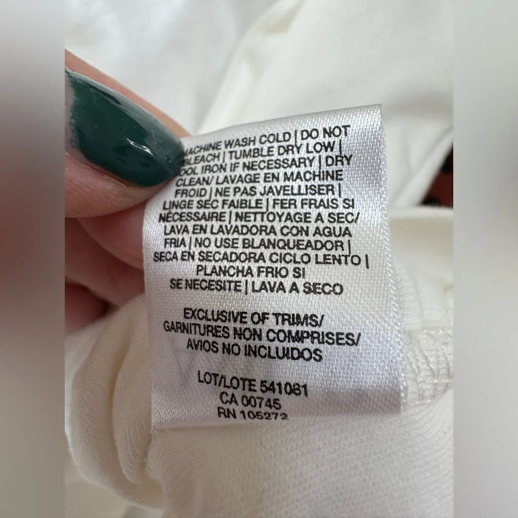 AMUR Oni Cropped Twist Front White Cotton Top Blouse XS $128 - Image 12