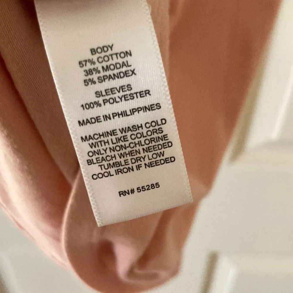 EXPRESS Flutter Sleeve Bodycon Skimming Blouse Pink Ruffled Sleeves Top Size XS - Image 6