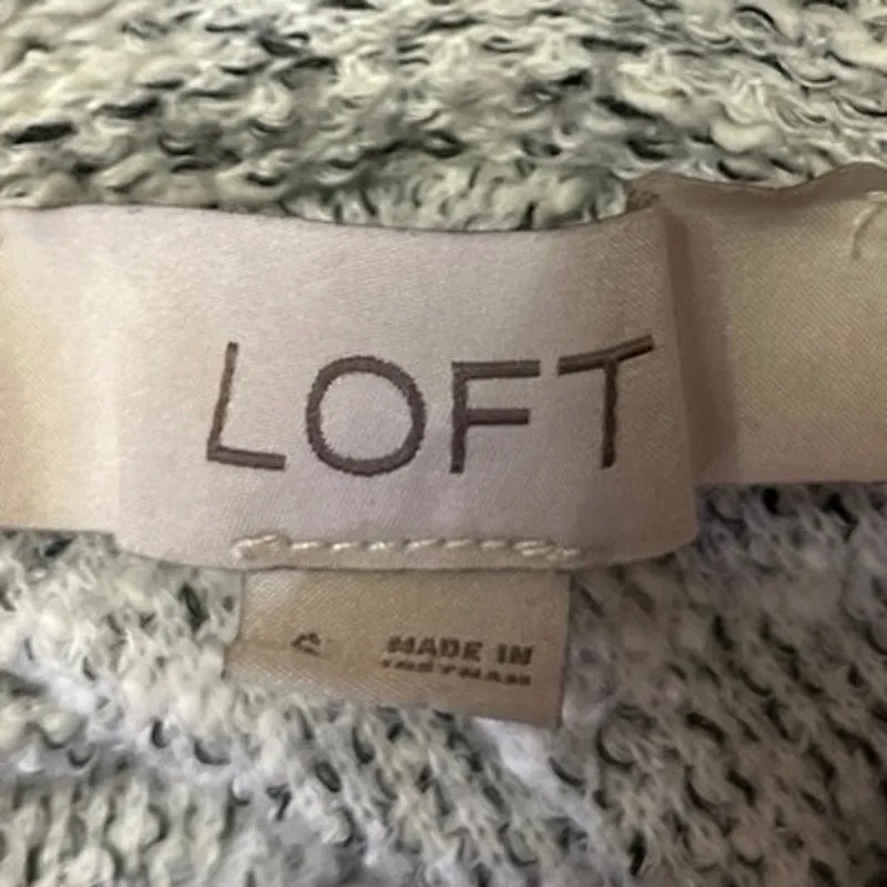 Ann Taylor LOFT Gray Heathered Knit Long Sleeve Turtleneck Sweater Top Size S - Image 3