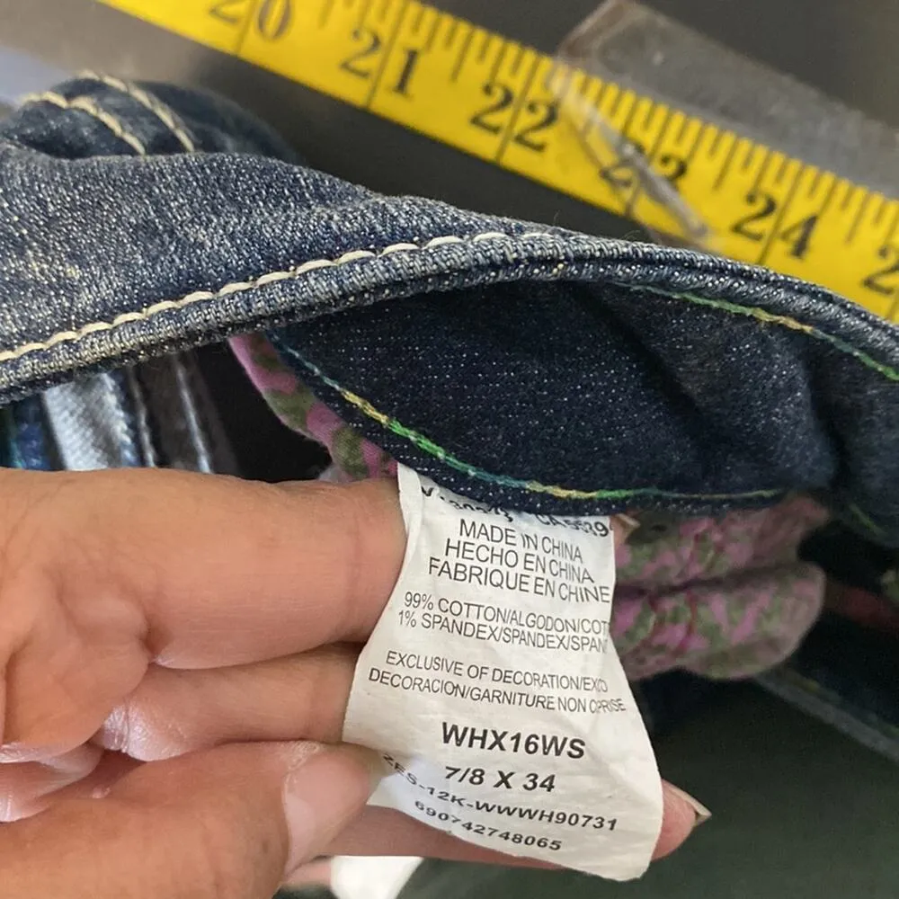 Wrangler Rock 47 angel wing embroidered sparkle ultra Low rise bootcut Y2K - Image 7