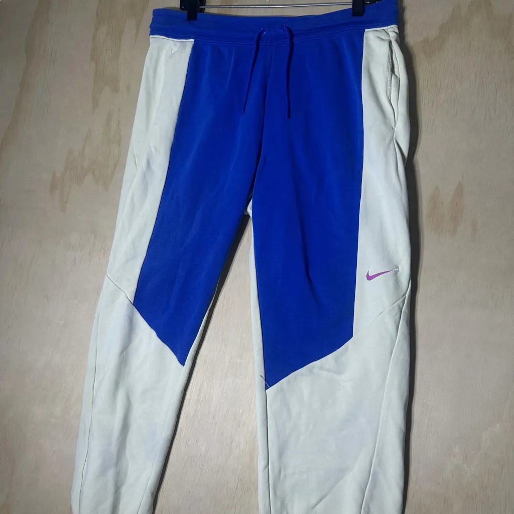 Nike Women’s Sports Joggers Pants Size Large Blue And White Pink Swoosh - Image 2