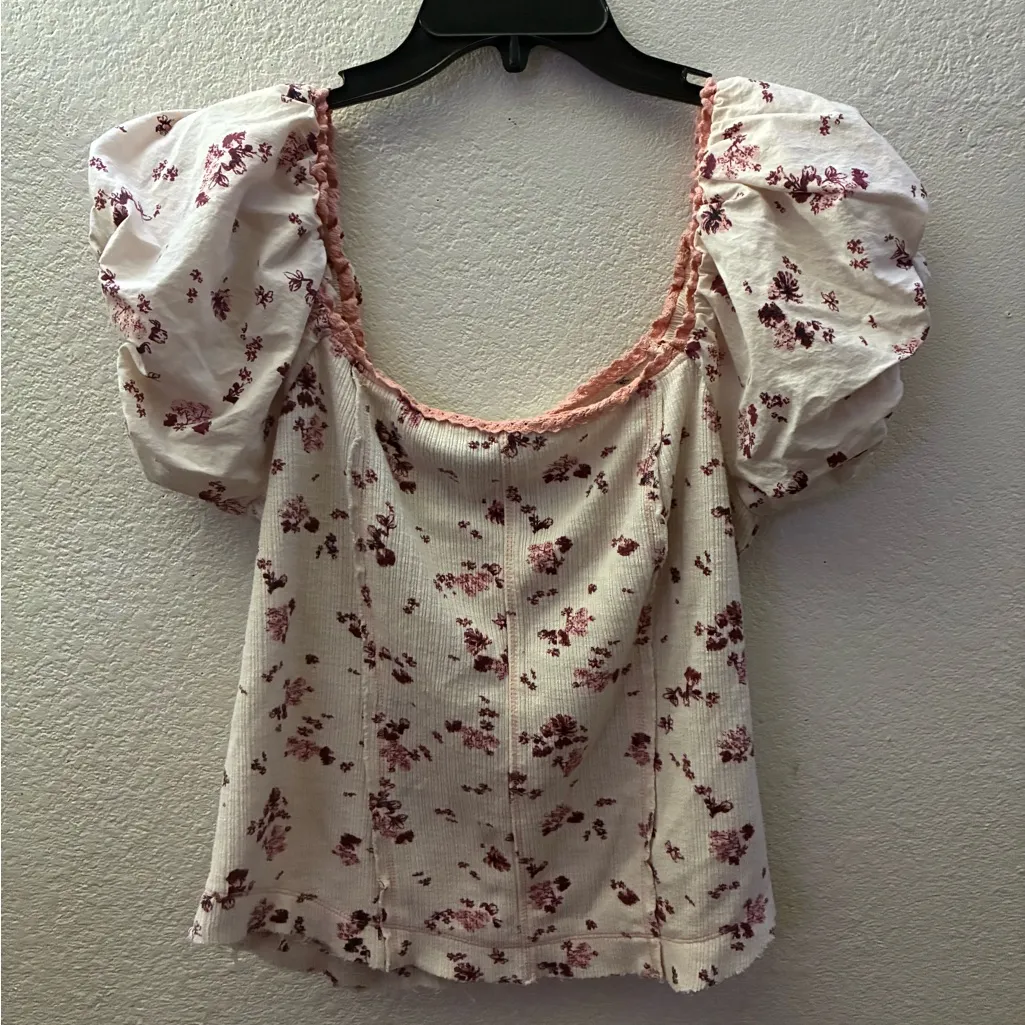 By Anthropologie Puff-Sleeve Off-The-Shoulder
Corset Blouse Top L - Image 4