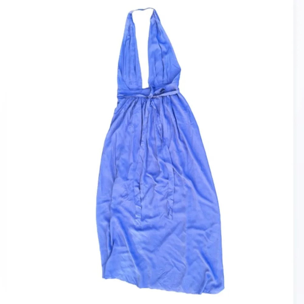 Lulu’s Magical Movement Periwinkle Blue Wrap Maxi halter dress, size small - Image 4