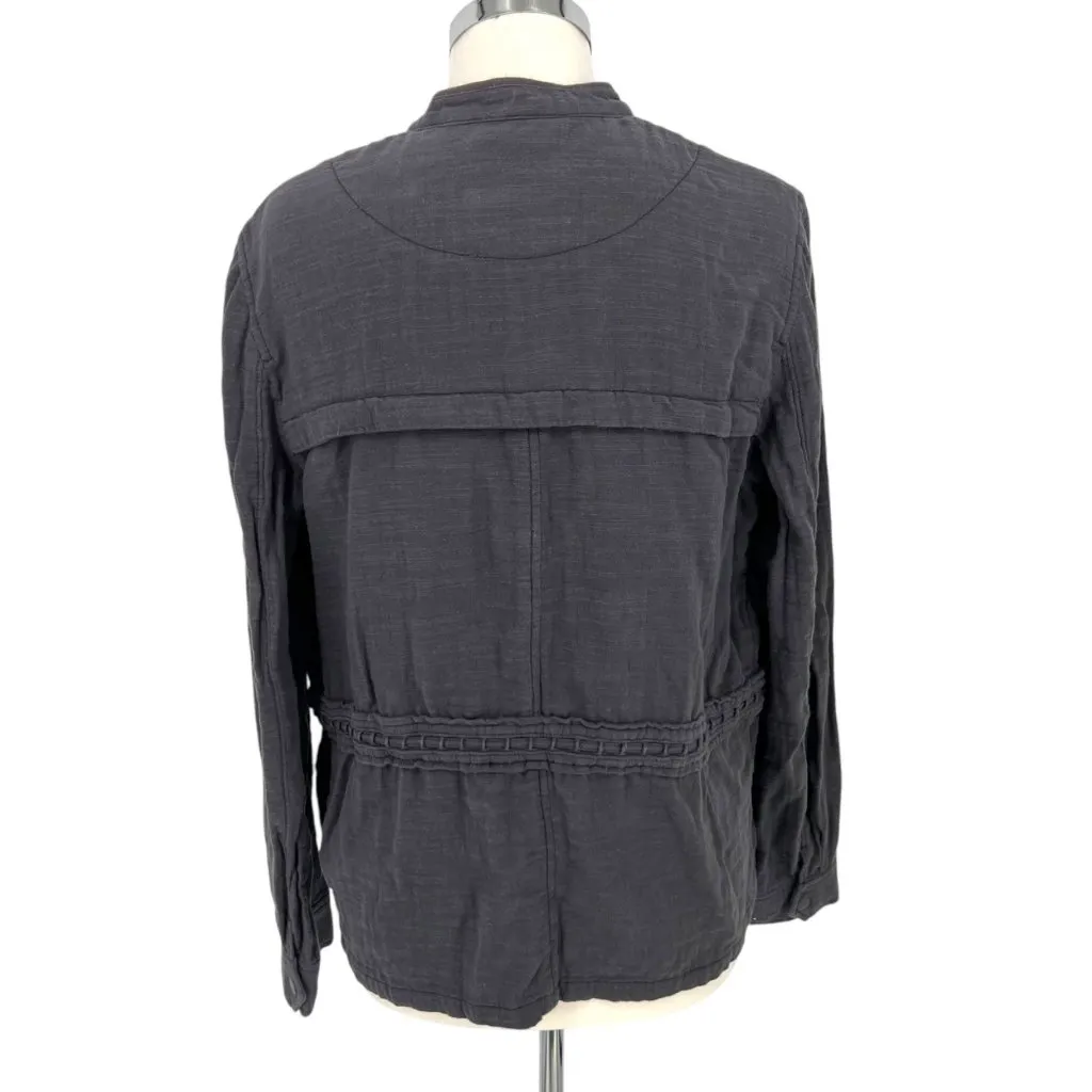 Hei Hei Anthropologie Button-Up Utility Jacket Dark Gray Size Medium - Image 7