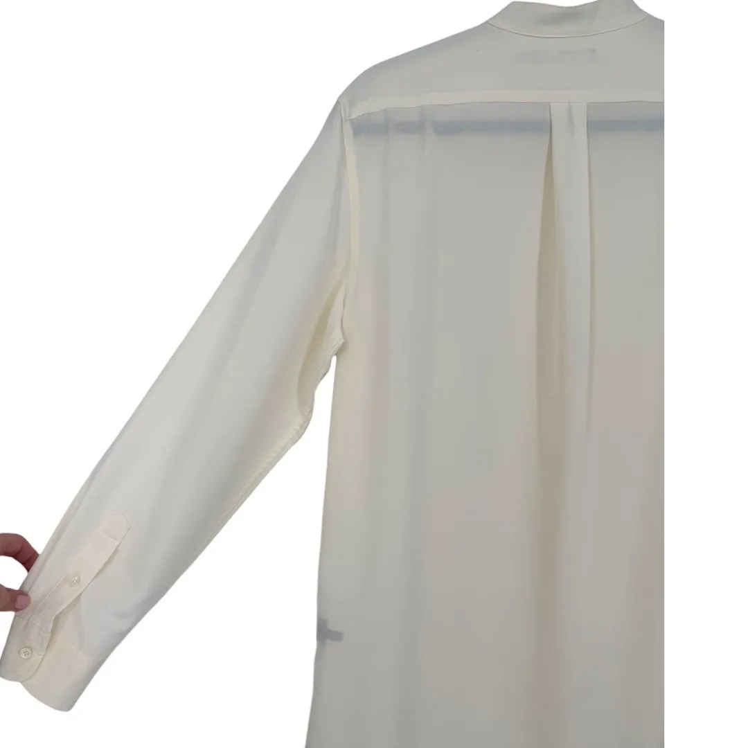 Lauren Ralph Lauren Band Collar Long Sleeve Button Up Shirt Tunic Top Size Large - Image 9