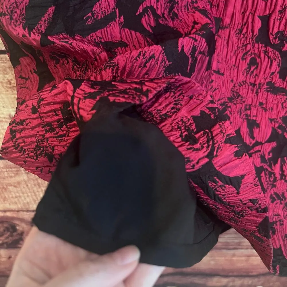 Teri Jon by Rickie Freeman Cocktail Sheath Dress Size 12 Floral Beaded Midi Black - Image 4