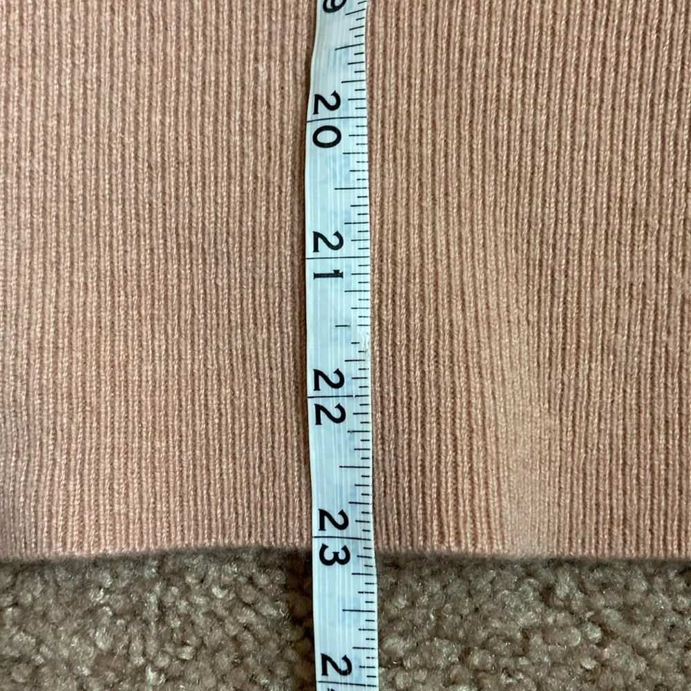 J. Crew Cashmere ribbed crewneck sweater (Sz XL) Muted Pink Bell Sleeve V-Neck - Image 13