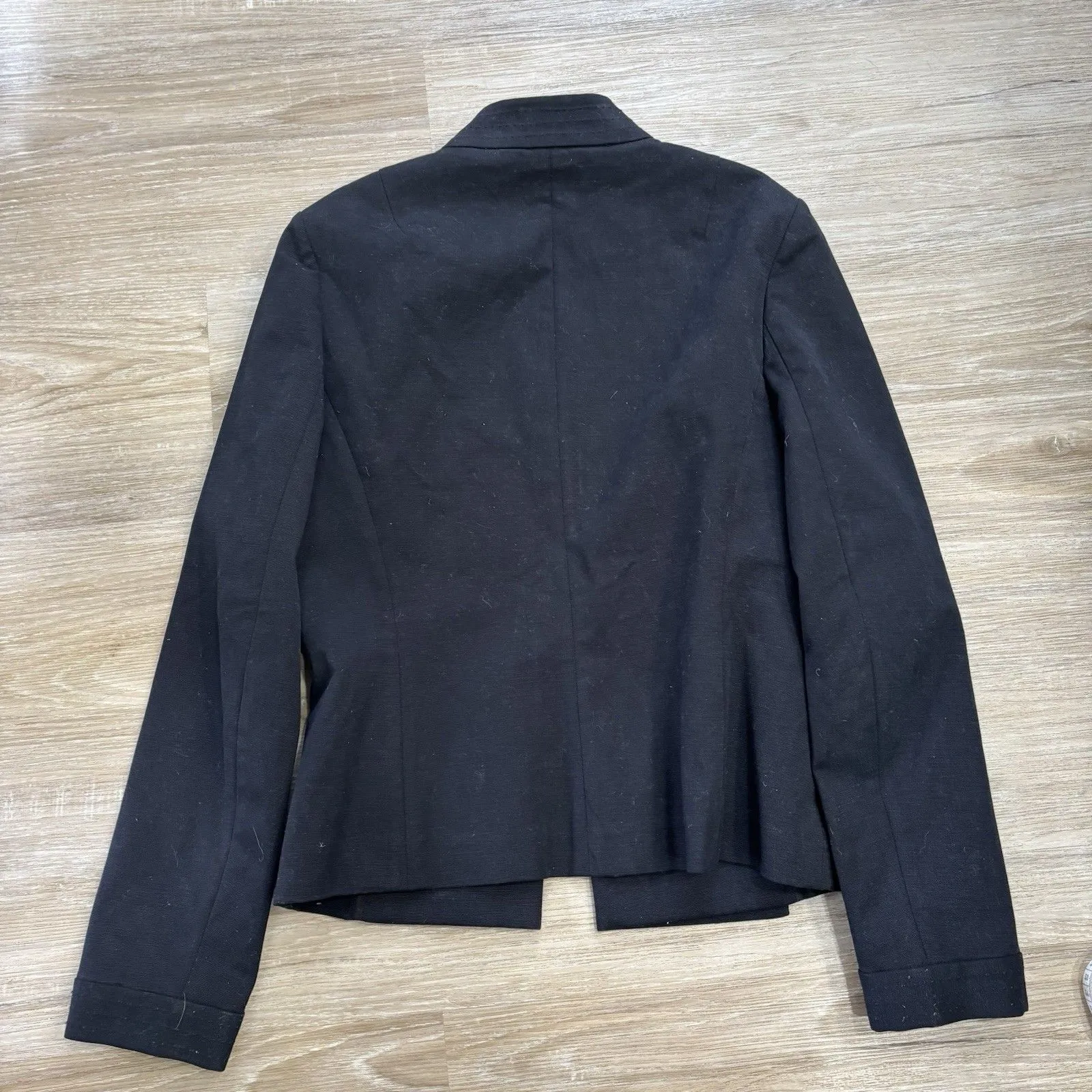 Tory Burch Blazer Womens Size 2 Black Double Breasted Jacket Logo Buttons - Image 9