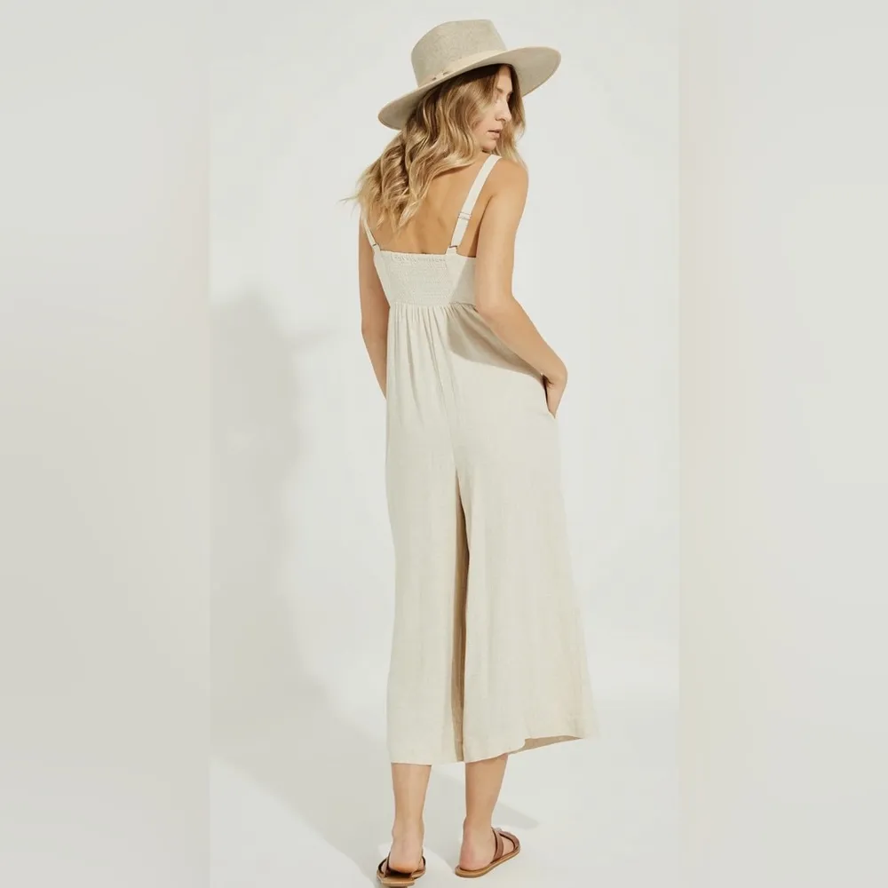 Gentle Fawn Women’s Tropez Cream Jumpsuit Natural Linen Size L - Image 2