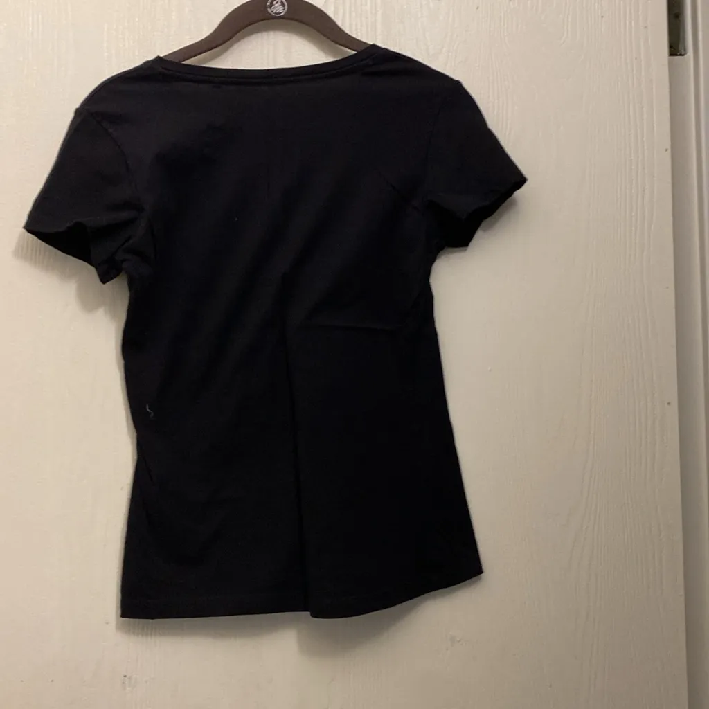 New Womens GUESS T Shirt From Florida Rhinestones Black Gold Size Medium - Image 2