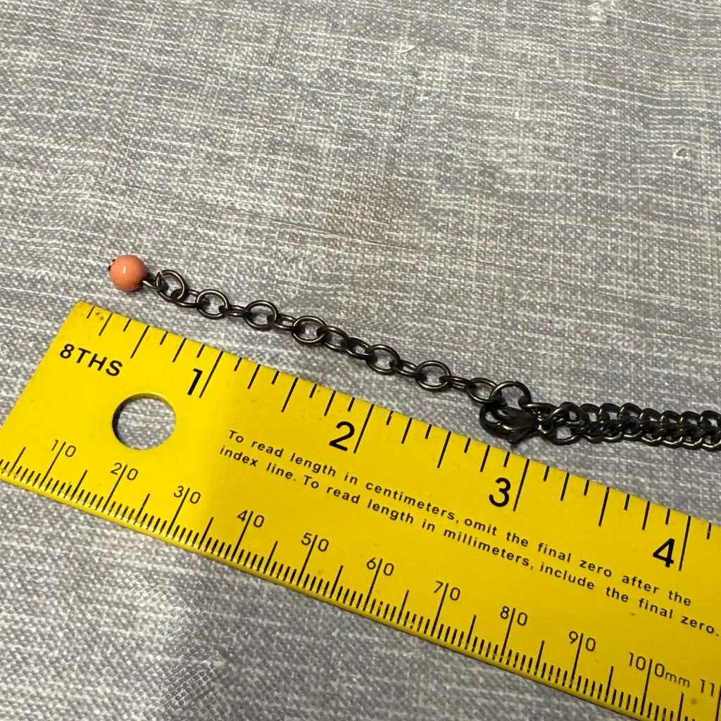 Beaded Multicolor Pendant Necklace Coral Turquoise Gold Colors Shell Accents - Image 8