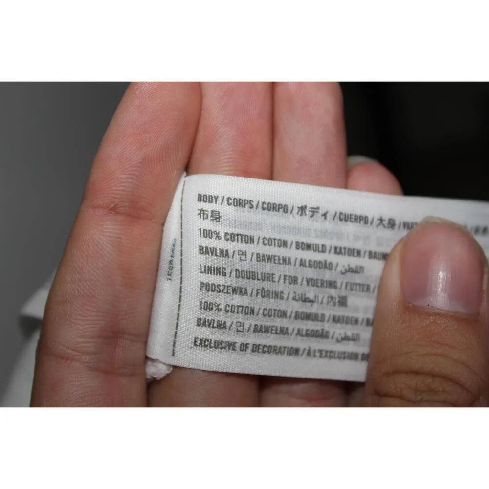 Womens Abercrombie & Fitch White Cotton Striped Short Sleeve Dress Size XL - Image 4