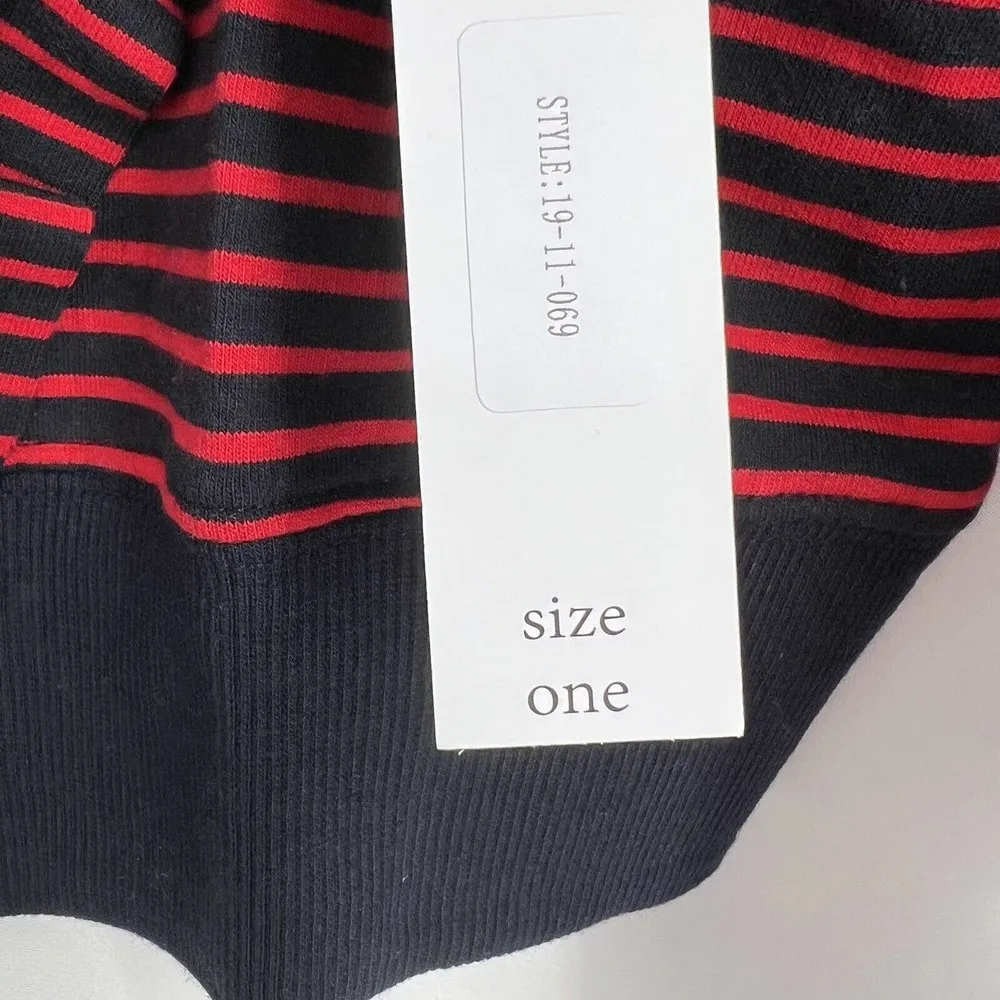 Sundays Striped Sweater Ruffle Size One / Small New - Image 49